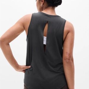Athleta With Ease Open Back Tank blue gray size large